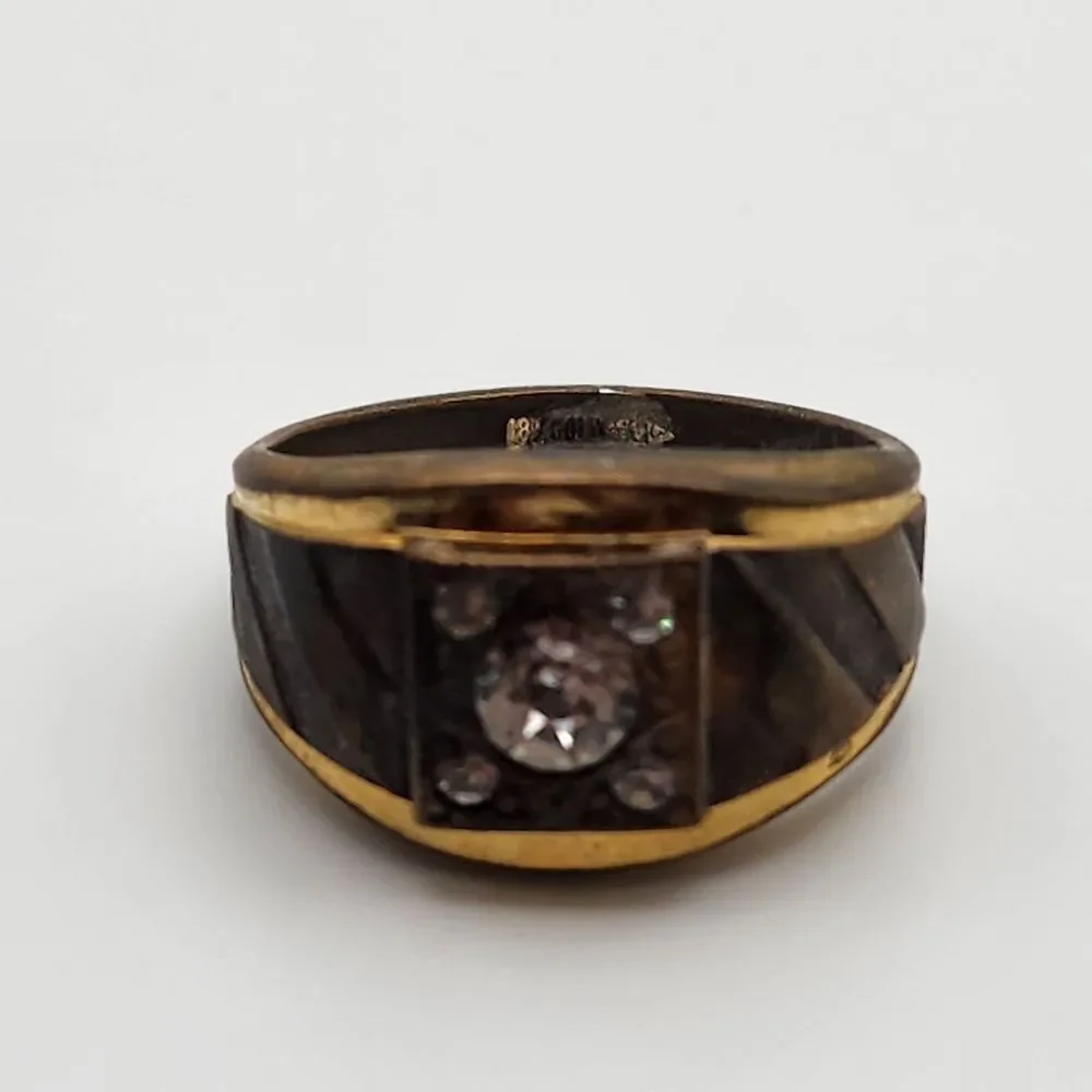Vintage Clark & Coombs 18K Gold Electroplated & CZ Ring (12)
